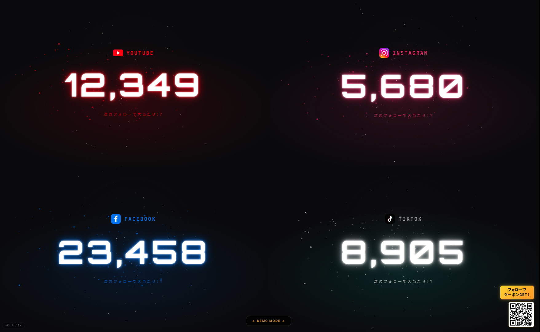 SocialCounter カウンター表示画面