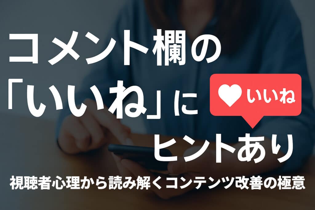 コメント欄の“いいね”にヒントあり｜視聴者心理から読み解くコンテンツ改善の極意